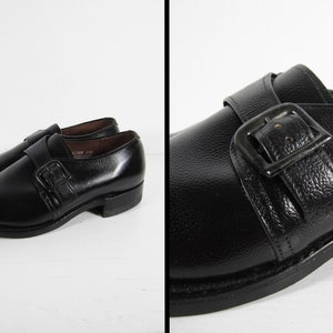 Vintage Monk Strap Shoes NOS Black Leather Montgomery Ward Size 9 E image 1