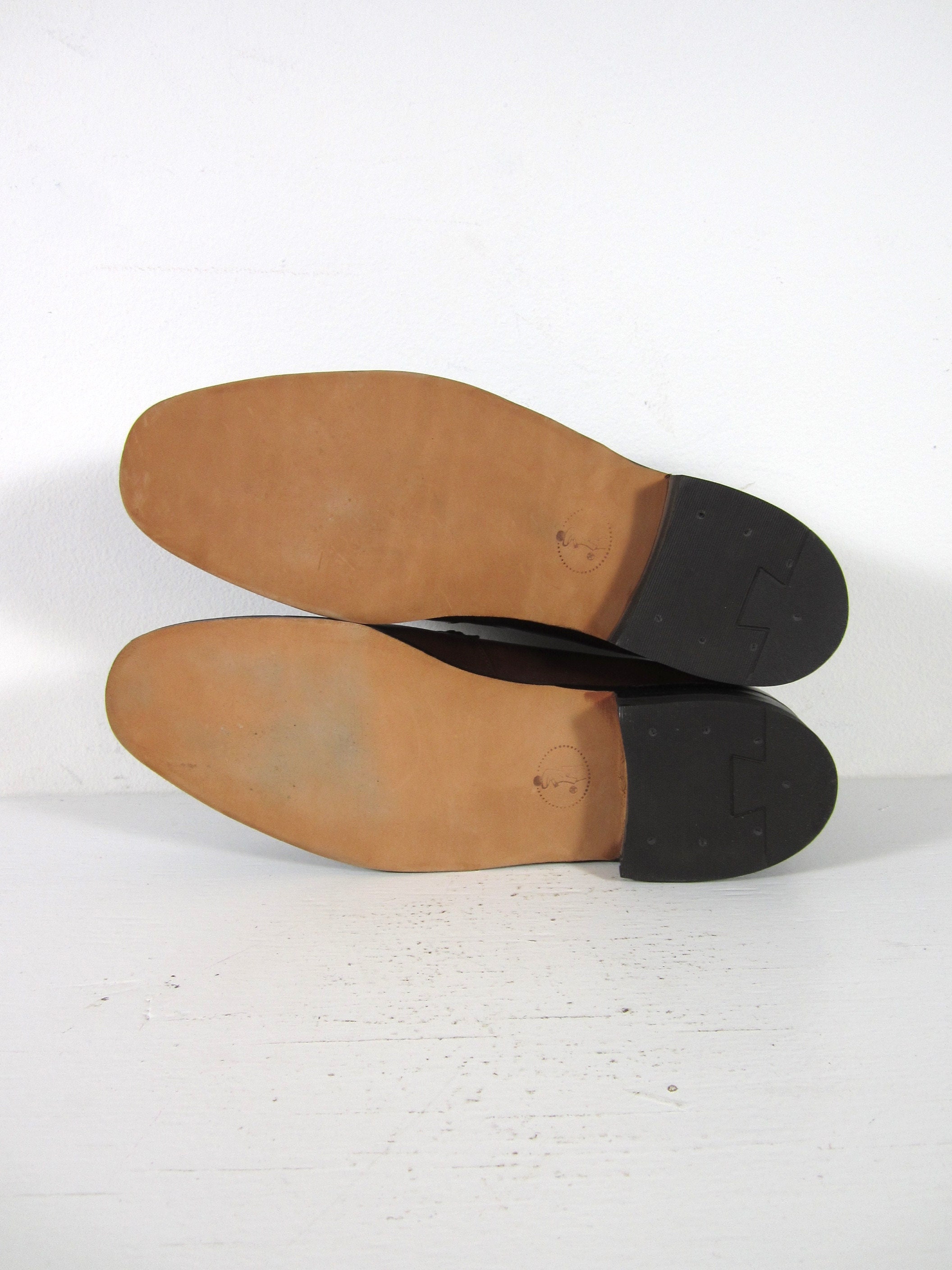 Maat 9 C Vintage NOS Lederen Instappers Jurk Schoenen Bruin Vorst Slip On Schoenen Herenschoenen Loafers & Instappers 
