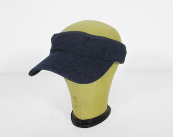 Vintage Denim Visor 90s Blue Jean Hat