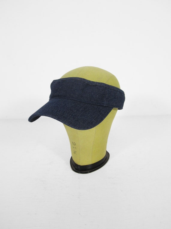 Vintage Denim Visor 90s Blue Jean Hat