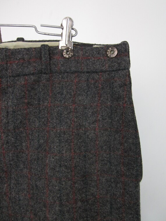 Vintage 50s LL Bean Wool Pants Adirondack Plaid H… - image 4