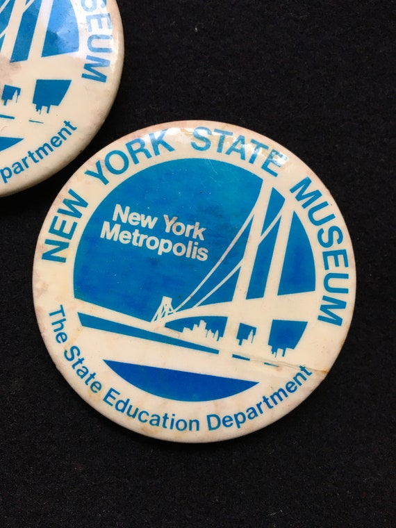 Vintage NY State Museum Button Lapel Pin State Education Dept New York 1970s