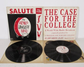 Harvard Vinyl Record Lot of Two LPs 1950s 60s University College