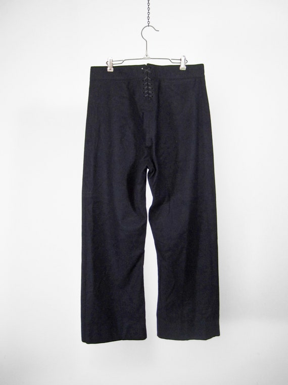 Vintage US Navy Sailor Pants Black Wool Broadfall Tro… - Gem