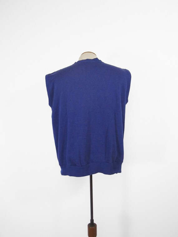 Vintage Zip Sweatshirt Vest 80s Thrashed Work Ves… - image 6