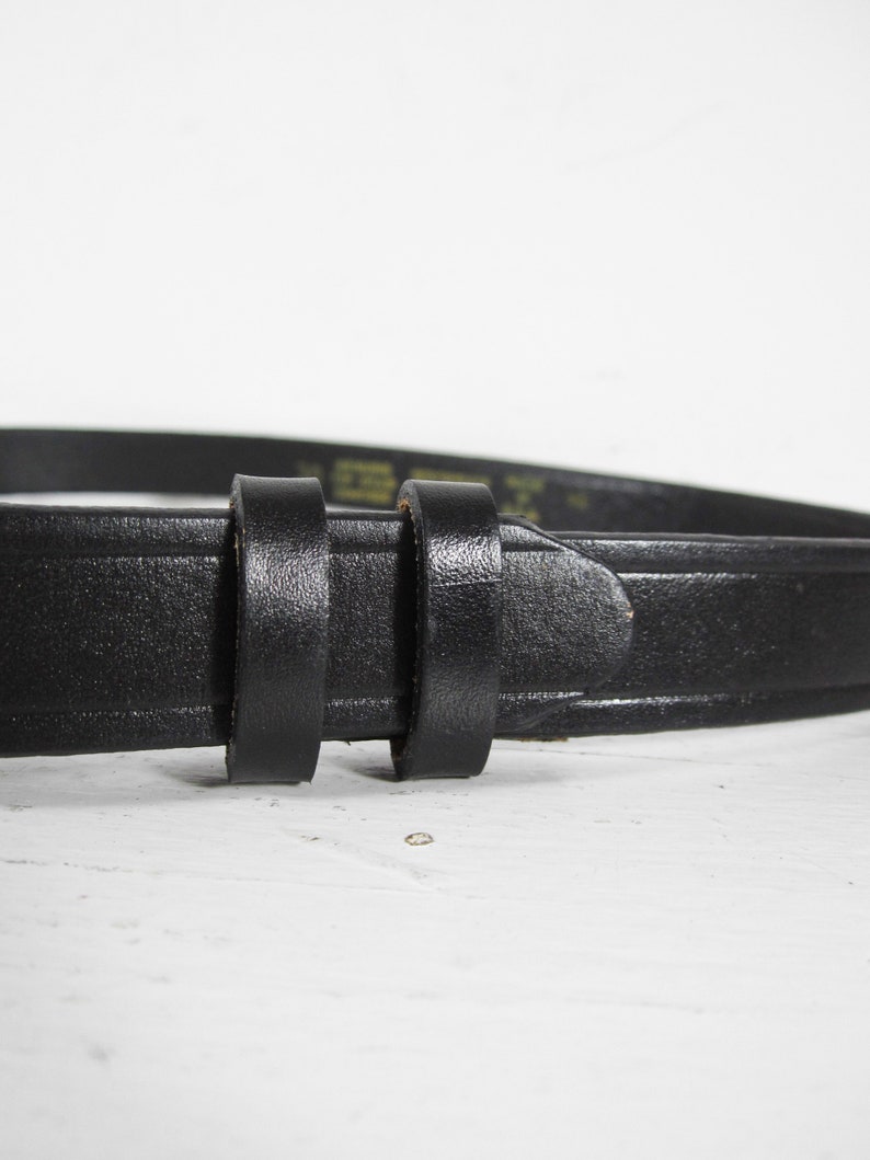 Vintage NOS Police Belt Black Leather Uniform Belt Cowhide Etsy