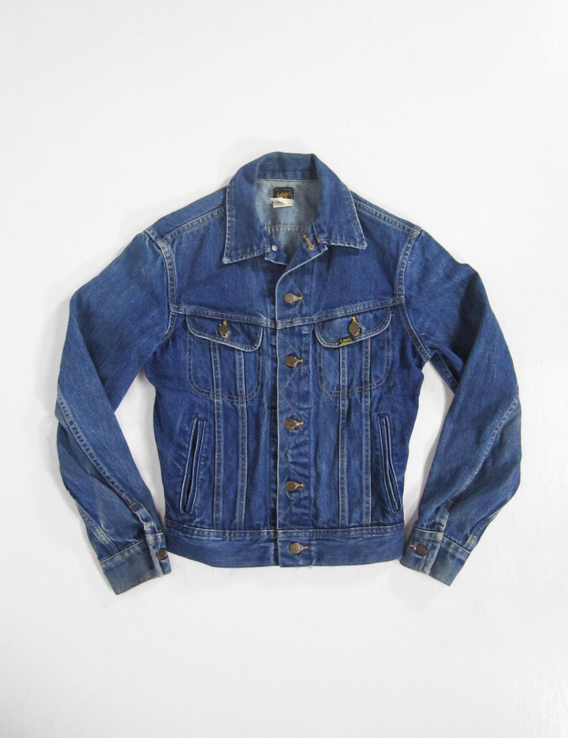 Vintage Lee Denim Jacket Dark Wash Riders Made in USA - Size