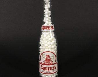 Vintage Squeeze Soda Bottle Red Graphic Mechanicville NY New Orleans