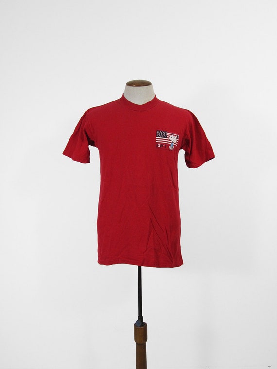 Vintage Snoopy USA #1 T-shirt Joe Cool Red Olympi… - image 2