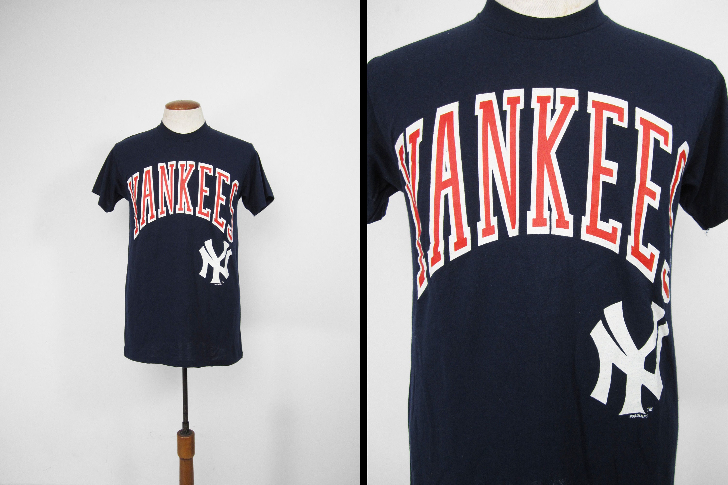 Vintage NY Yankees T-shirt 1988 Logo 7 Single Stitch Blue Made | Etsy
