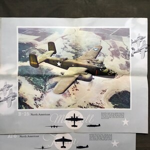 Vintage WWII Airplane Posters Lot of 3 Mustang Mitchell Texan Large Unused image 4