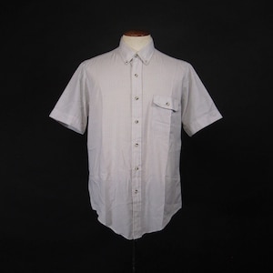 Camicia vintage Levi&#39;s con colletto a bottoni, a righe grigie, a maniche corte - Large