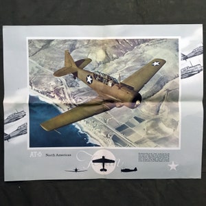 Vintage WWII Airplane Posters Lot of 3 Mustang Mitchell Texan Large Unused image 6