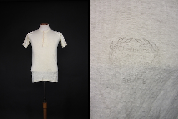 Vintage 40s Henley T-shirt Chalmers Balbriggan Und
