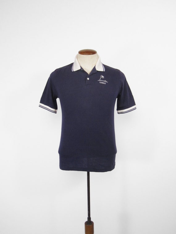 Vintage Hawaii Polo Shirt 70s Monogram T-shirt - … - image 2