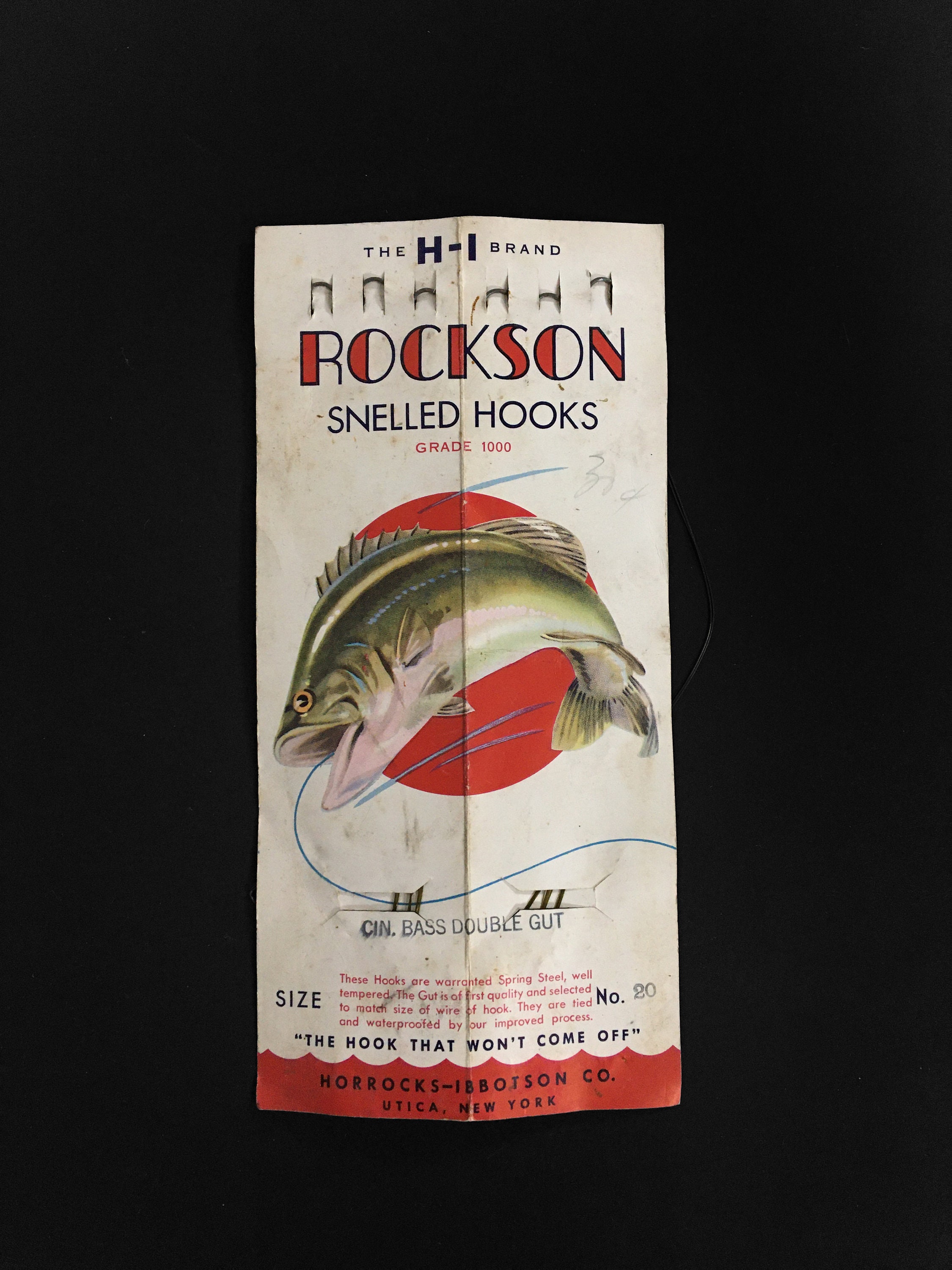 Vintage Rockson Snelled Fish Hooks Utica NY Horrocks Ibbotson Co New Old  Stock -  UK