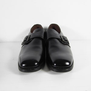 Vintage Monk Strap Shoes NOS Black Leather Montgomery Ward Size 9 E image 2