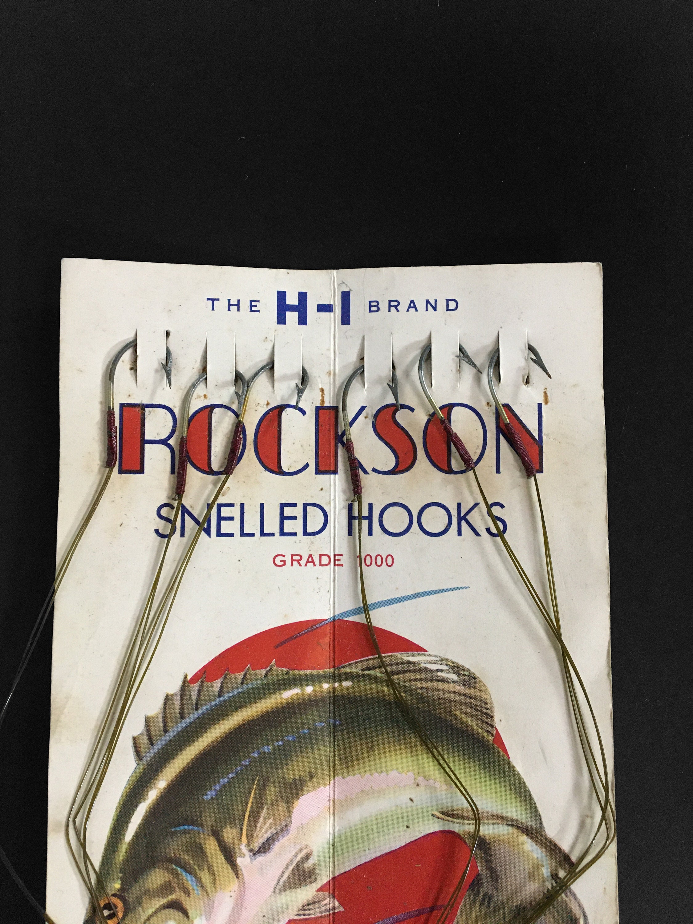 Vintage Rockson Snelled Fish Hooks Utica NY Horrocks Ibbotson Co New Old  Stock 