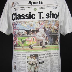 Vintage Front Pages Tony Gwynn T-shirt 90s Baseball Newspaper Picture Tee Large image 3