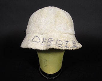 Vintage 50s Autograph Hat Terry Cloth Signature Bucket Hat