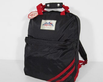 Vintage 80s Alpine Backpack NOS Black Nylon