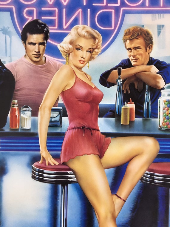 Hollywood Diner Poster Elvis Presley Marilyn Monroe James