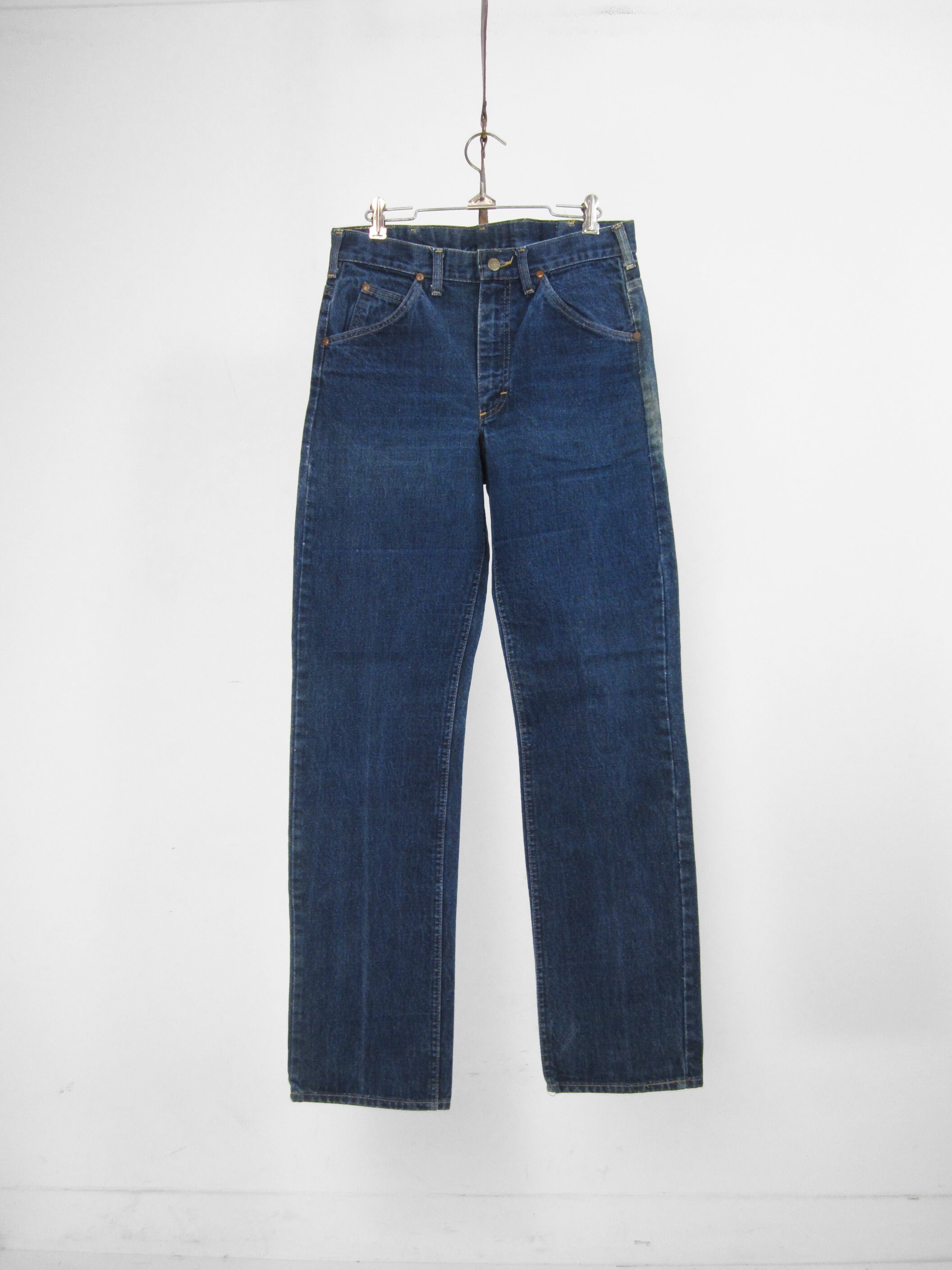 Vintage 70s Lee Denim Jeans Sun Fade Riders Straight Leg