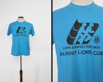 Vintage Albany Lions Club T-shirt Journey For Sight Screen Stars - Medium