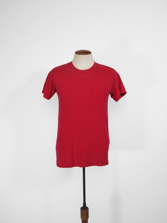 Vintage Jockey Life Deck Shirt Red 80s Pocket T-s… - image 2