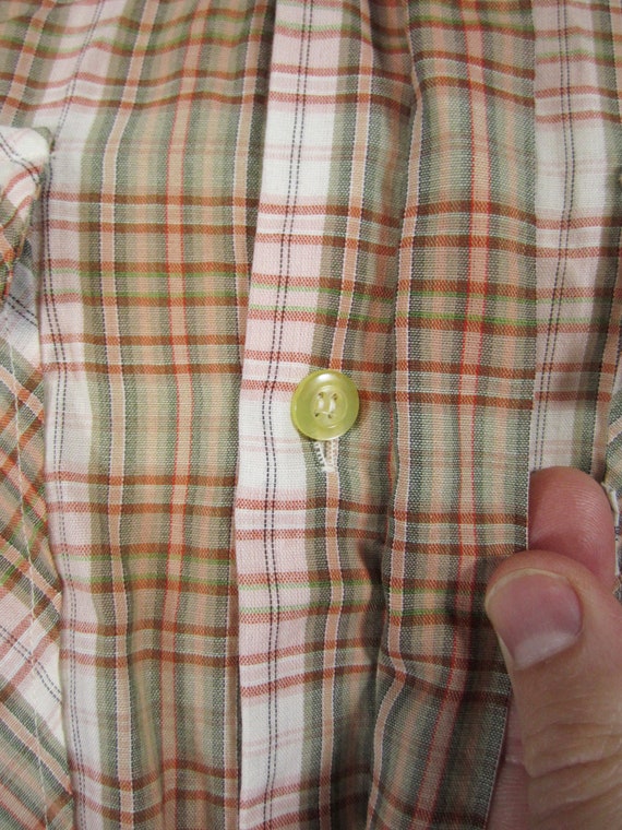 Vintage Levi's Fly Fishing Shirt 70s Green Orange… - image 7