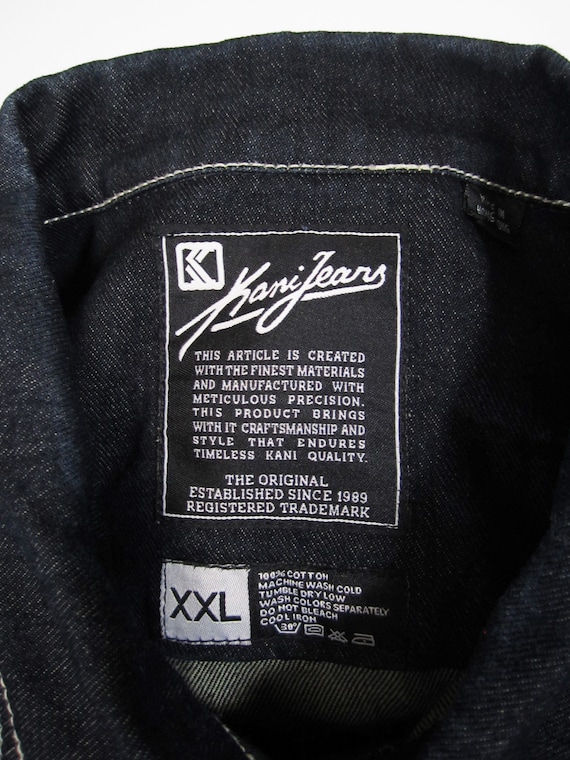 Vintage Karl Kani Jeans Jacke Signature 90s Hip Hop Dark Wash 
