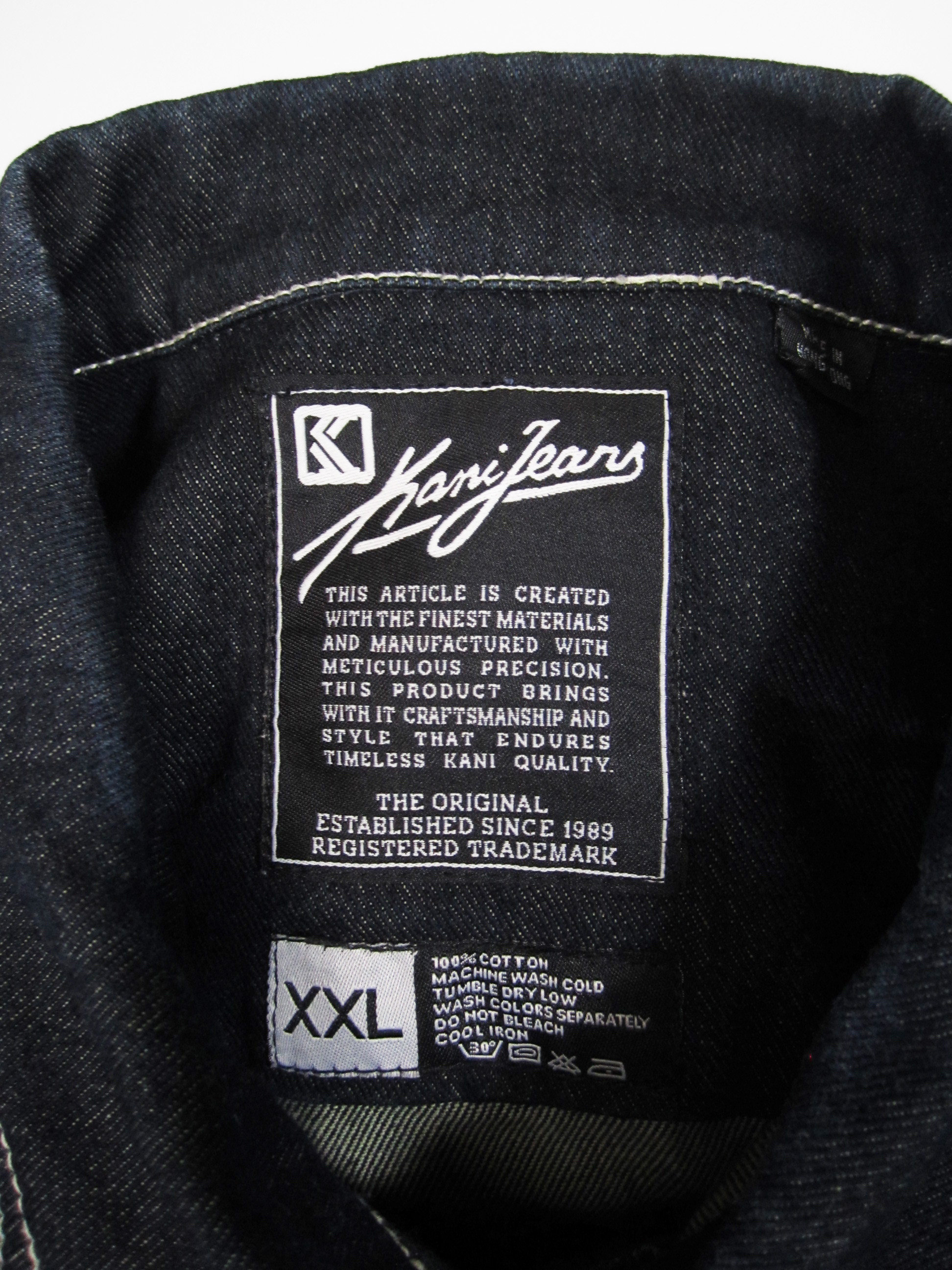 Vintage Karl Kani 90s Denim Jacket Hip Hop Dark Wash Baggy