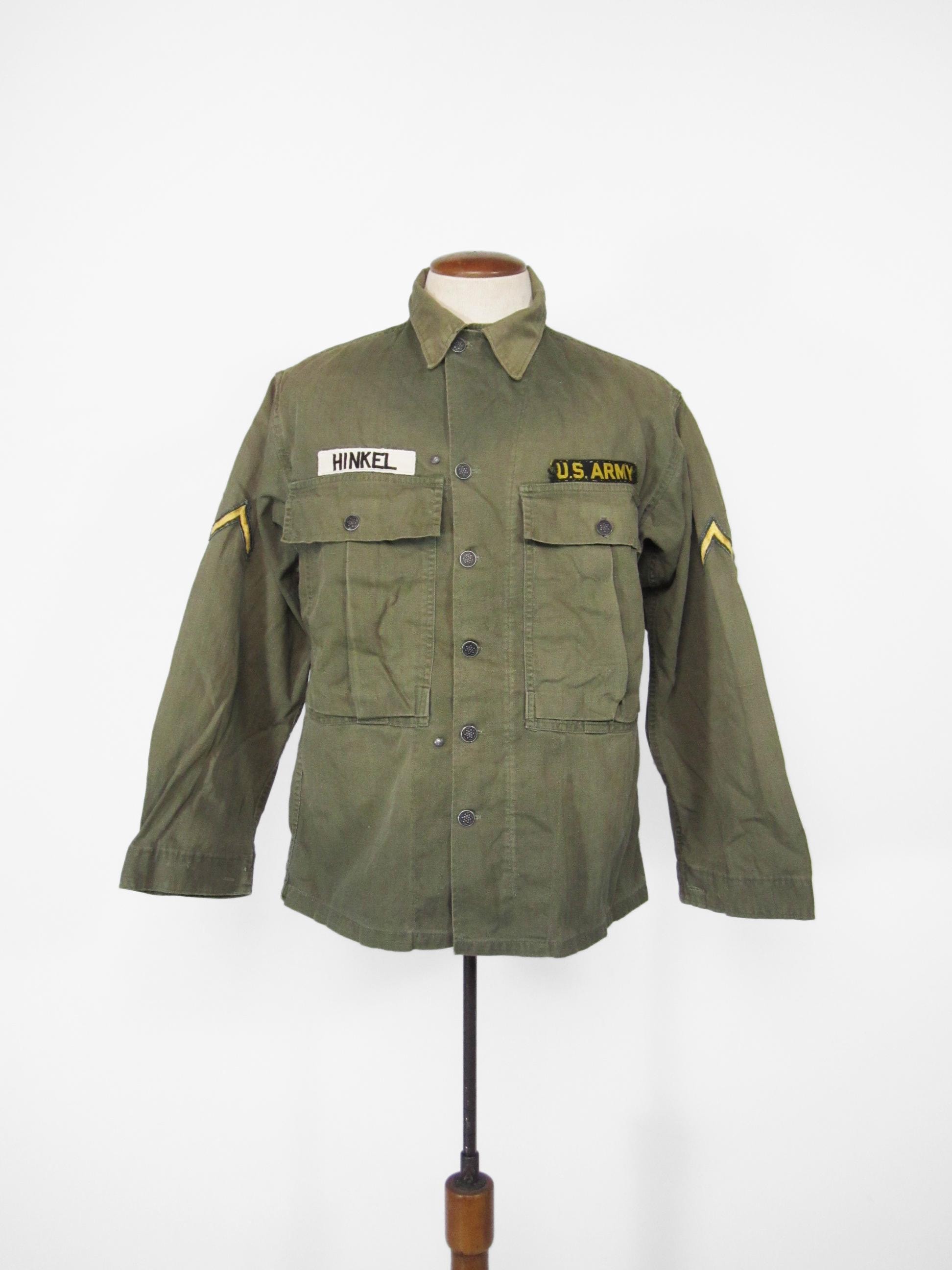 40s USARMY M43 HBT 13star button 36 Vintage US Army HBT Shirt