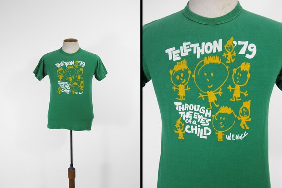 Vintage 70s Telethon T Shirt 1979 Green Cotton Tee Made In Usa Etsy Vintage 70s Telethon T Shirt 1979 Green Cotton Tee Made In Usa Etsy