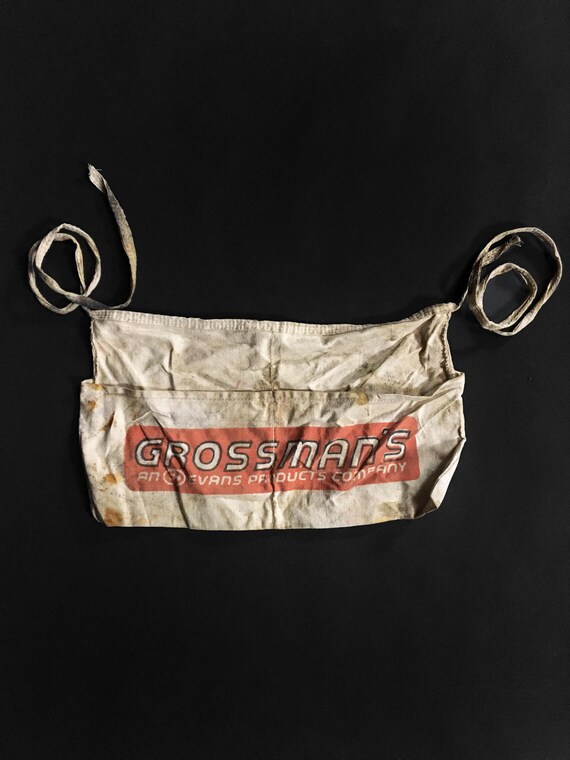 Vintage Grossman's Work Apron Hardware Store Building Materials Cloth Tie Apron