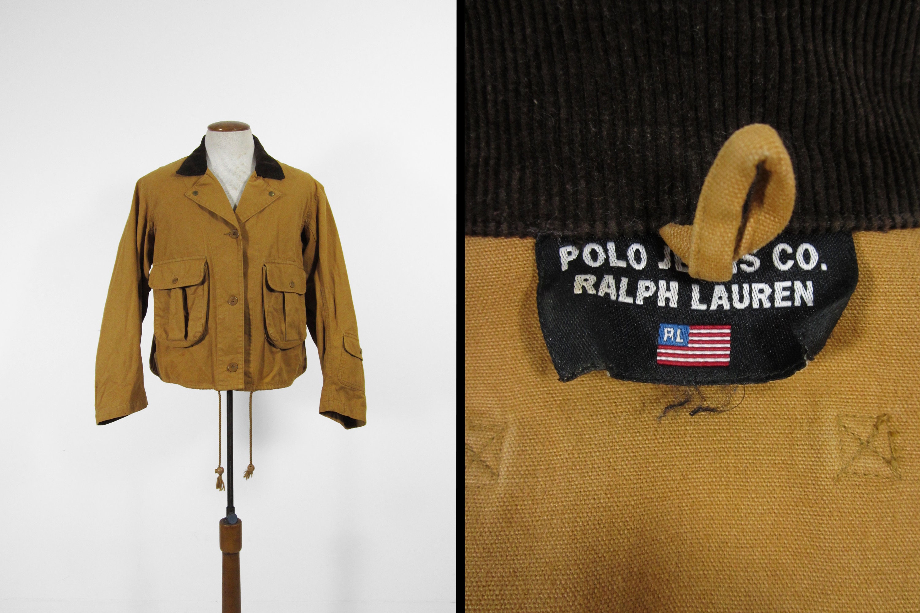 Vintage Ralph Lauren Fly Fishing Jacket Polo Brown Duck Hunting 