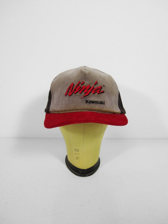 Vintage Kawasaki Ninja Hat Corduroy Swingster Made in USA Snapback 