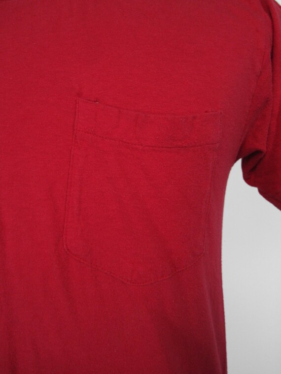 Vintage Jockey Life Deck Shirt Red 80s Pocket T-s… - image 4