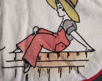 30s Peter Pumpkin Eater Apron Child's Embroidered Bib