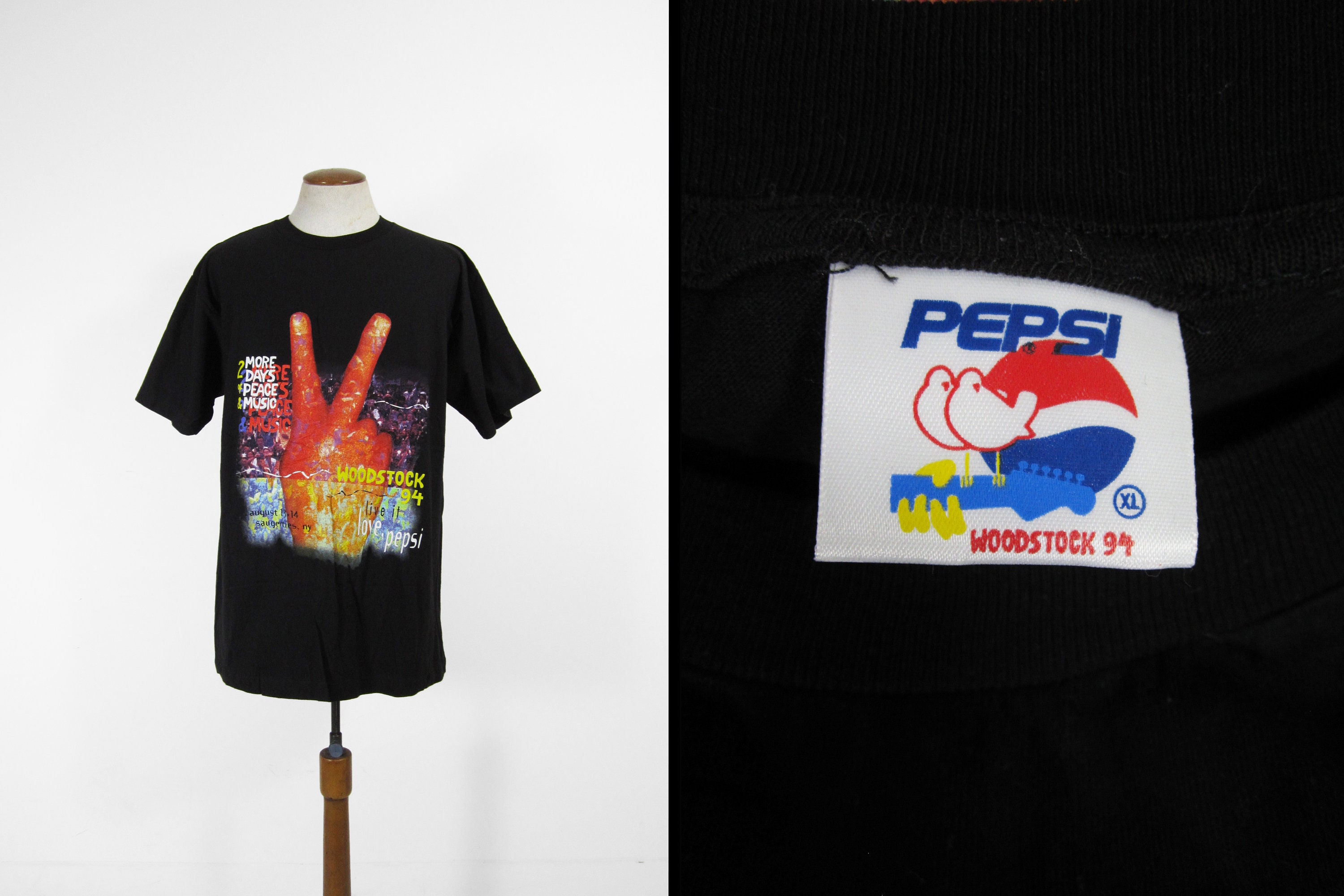 ⭕90s 1994年⭕ウッドストック ペプシ ピース バンド Tシャツ d432