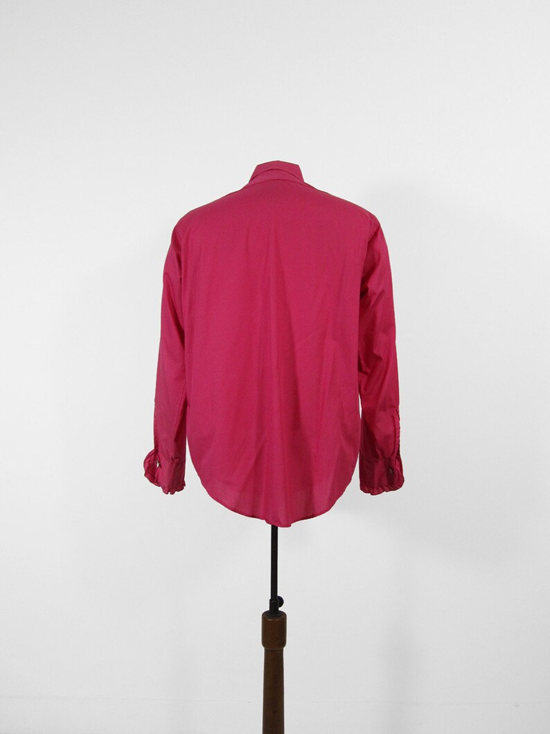 Vintage Ruffle Tuxedo Shirt Hot Pink Tux Button Up Puffy Shirt | Etsy