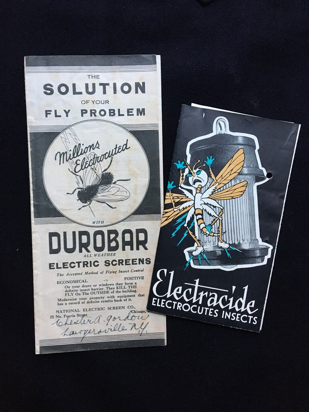 Vintage Bug Zapper Ad Brochures Electracide Durobar Insect Fly ...