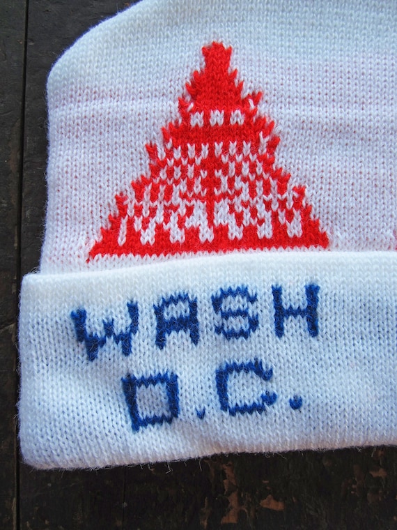 Vintage Washington DC Hat Soft Knit Christmas Bea… - image 2