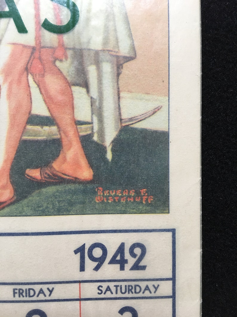 1942 Esso Oil Calendar Albany NY Christmas Revere F Wistehuff Etsy