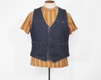 Gilet da lavoro vintage Nelson in denim foderato in sherpa - Taglia media/grande