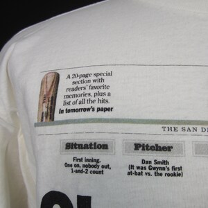 Vintage Front Pages Tony Gwynn T-shirt 90s Baseball Newspaper Picture Tee Large image 8