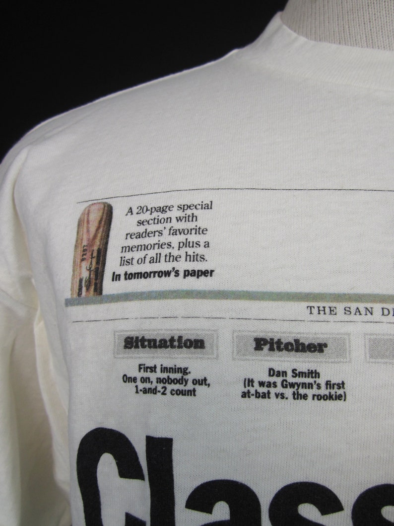 Vintage Front Pages Tony Gwynn T-shirt 90s Baseball Newspaper Picture Tee Large image 8