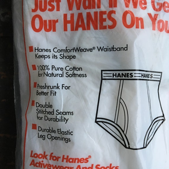 Vintage Hanes Briefs White NOS Cotton 3 Pack Size 40 