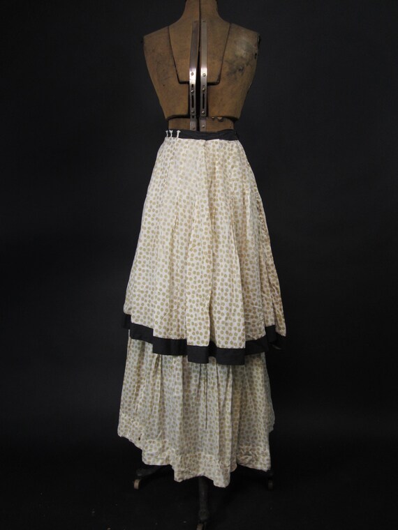 Victorian Polka Dot Petticoat Brown Black Layered Cot Gem Victorian Polka Dot Petticoat Brown Black Layered Cot Gem