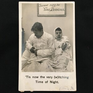 RPPC Hospital Postkaart Mannen Jeuk Bedwantsen 1900 Komisch Bamforth Publishers